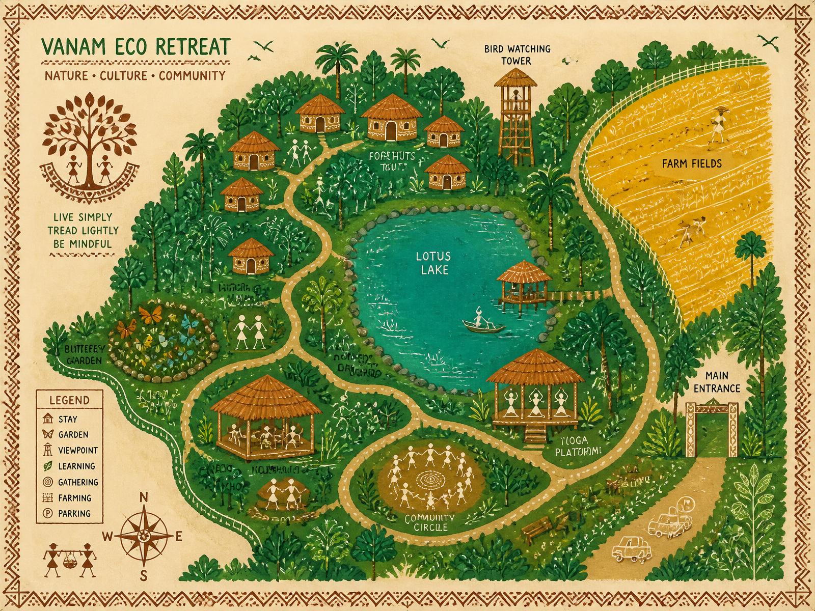 Illustrated map of the Vana Sparsh land